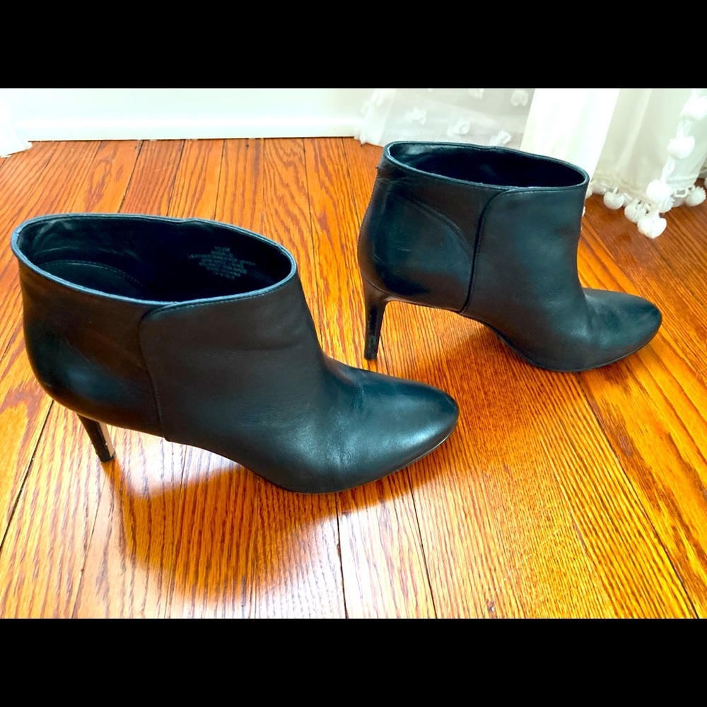 Nine West black leather booties. 10.5 size.
